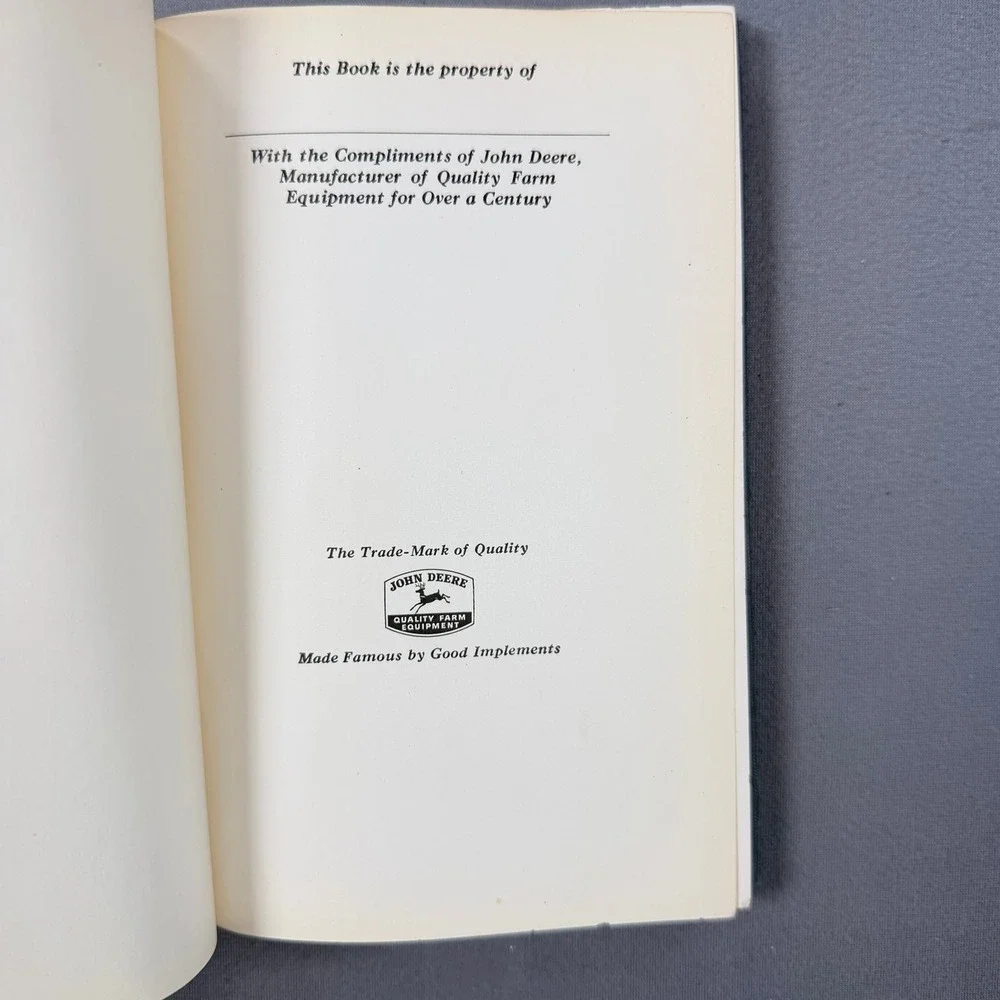 John Deere Operation Care and Repair of Farm Machinery Hardcover 21st Ed Farming